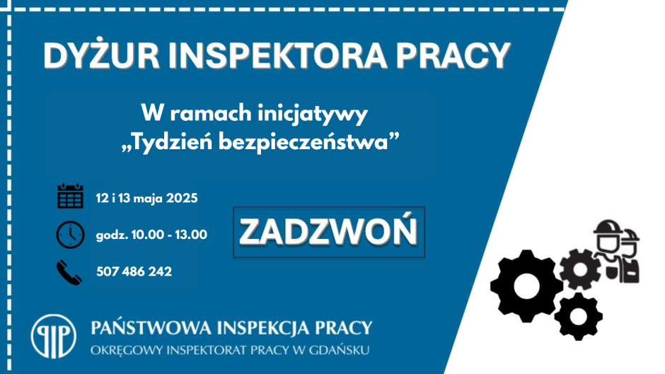 Telefoniczny dyżur inspektora pracy w ramach inicjatywy „Tydzień bezpieczeństwa”