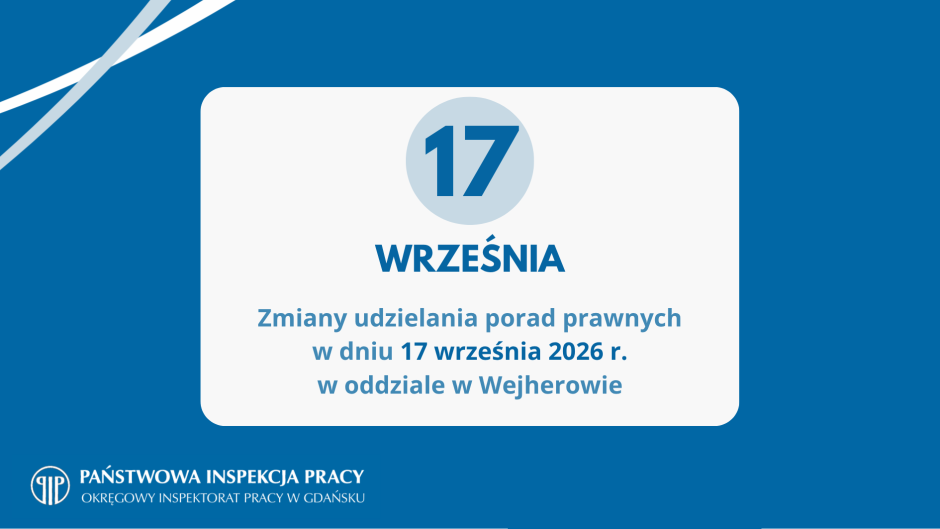 Informacja dotycząca porad prawnych w oddziale w Wejherowie OIP Gdańsk
